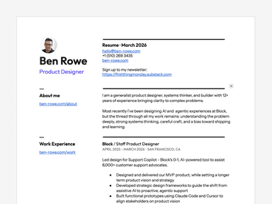 Resume preview